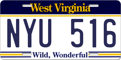 WV license plate NYU516
