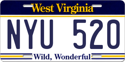 WV license plate NYU520