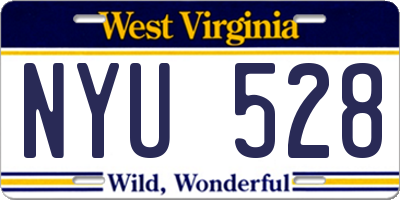 WV license plate NYU528