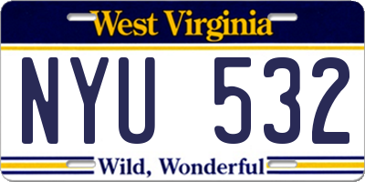 WV license plate NYU532