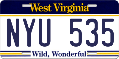 WV license plate NYU535