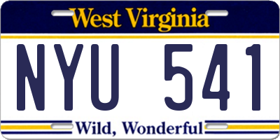 WV license plate NYU541