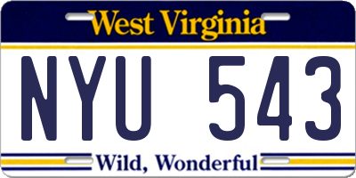 WV license plate NYU543