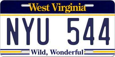 WV license plate NYU544