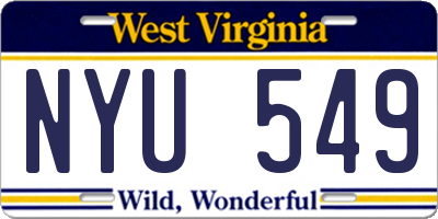 WV license plate NYU549
