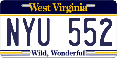 WV license plate NYU552