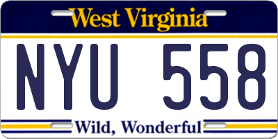 WV license plate NYU558