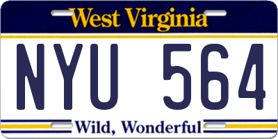 WV license plate NYU564