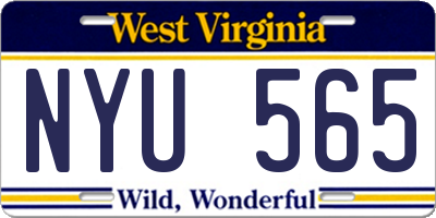 WV license plate NYU565