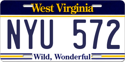WV license plate NYU572