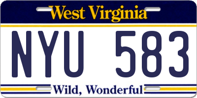 WV license plate NYU583