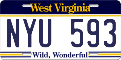 WV license plate NYU593