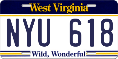 WV license plate NYU618