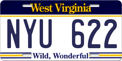 WV license plate NYU622
