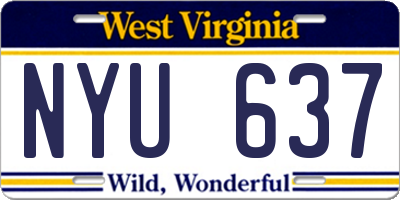 WV license plate NYU637