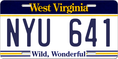 WV license plate NYU641