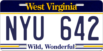 WV license plate NYU642