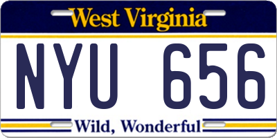 WV license plate NYU656