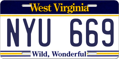 WV license plate NYU669