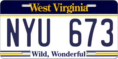 WV license plate NYU673