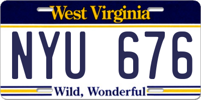 WV license plate NYU676