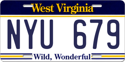 WV license plate NYU679