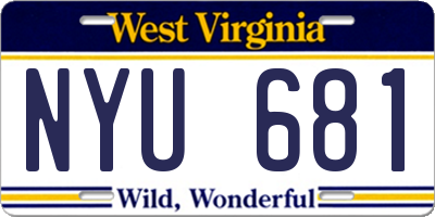 WV license plate NYU681