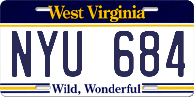 WV license plate NYU684