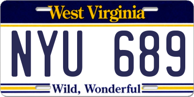 WV license plate NYU689