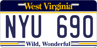 WV license plate NYU690