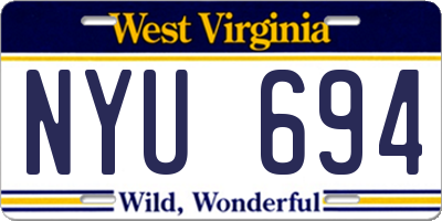 WV license plate NYU694