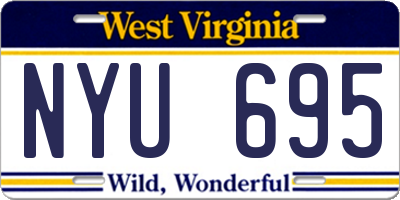 WV license plate NYU695