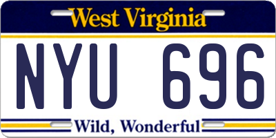 WV license plate NYU696