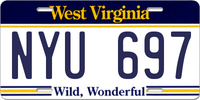 WV license plate NYU697