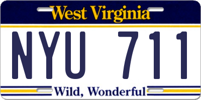 WV license plate NYU711