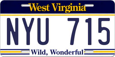WV license plate NYU715