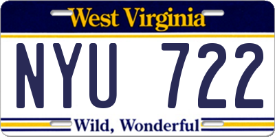 WV license plate NYU722