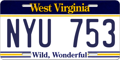 WV license plate NYU753