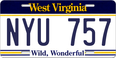 WV license plate NYU757