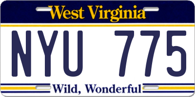 WV license plate NYU775