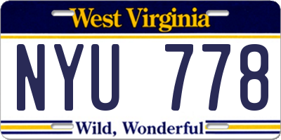 WV license plate NYU778