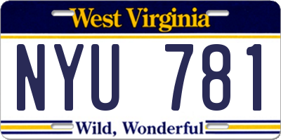WV license plate NYU781