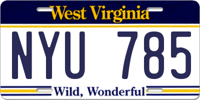 WV license plate NYU785