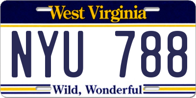 WV license plate NYU788