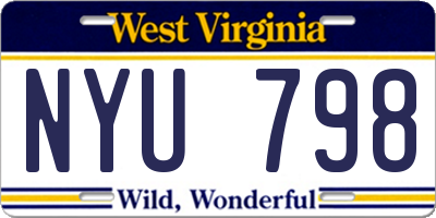 WV license plate NYU798