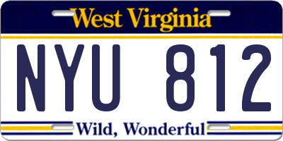 WV license plate NYU812