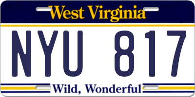WV license plate NYU817