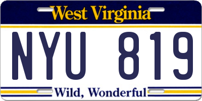 WV license plate NYU819