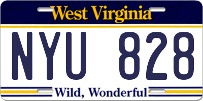WV license plate NYU828