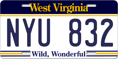 WV license plate NYU832